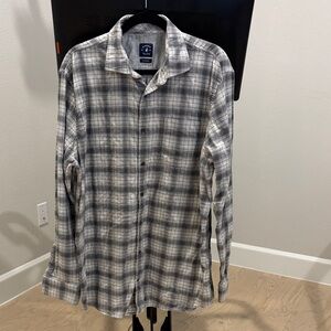 Johnnie-O Men’s Gray Plaid Shirt
